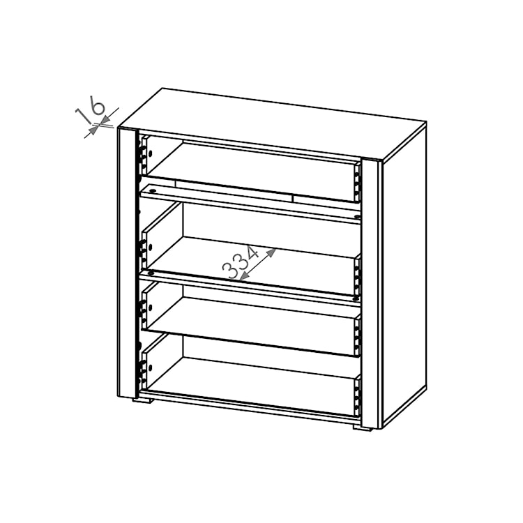 Komoda Botten z czterema szufladami biała  - zdjęcie 9