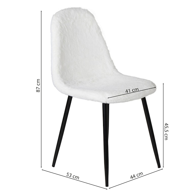 Krzesło tapicerowane Plorility białe/sztuczne futerko  - zdjęcie 7