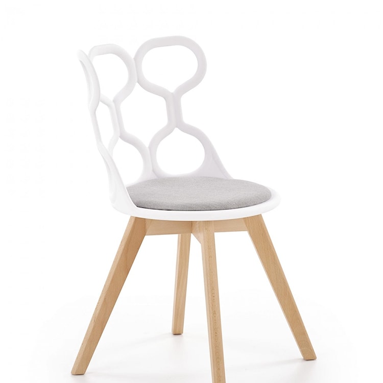 Krzesło z tworzywa Delle z białym ażurowym oparciem  - zdjęcie 9