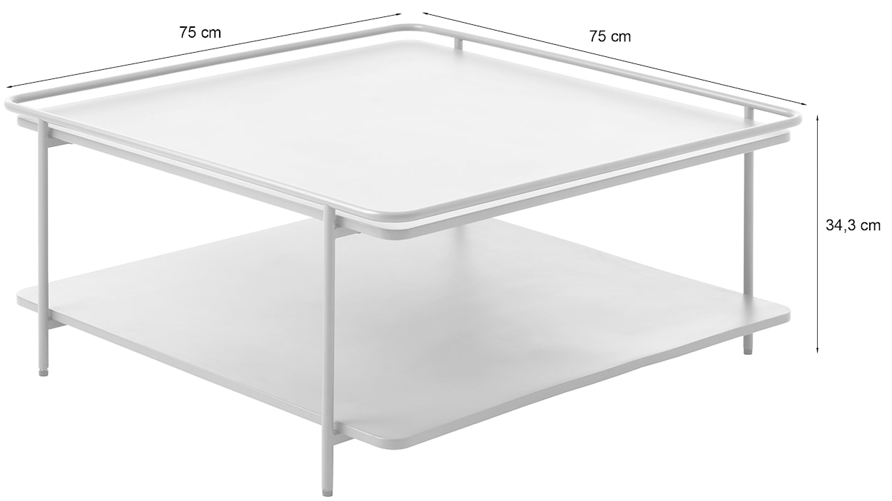 Stolik kawowy Yuba 75x75 cm z półką brązowy  - zdjęcie 6