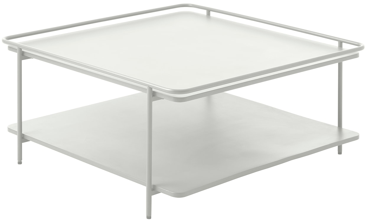 Stolik kawowy Yuba 75x75 cm z półką kremowy 