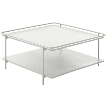 Stolik kawowy Yuba 75x75 cm z półką kremowy