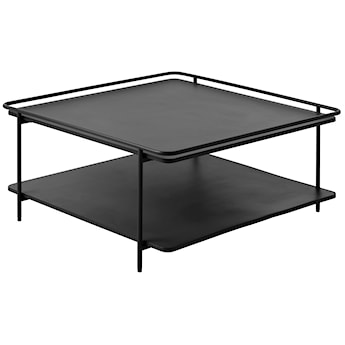 Stolik kawowy Yuba 75x75 cm z półką czarny