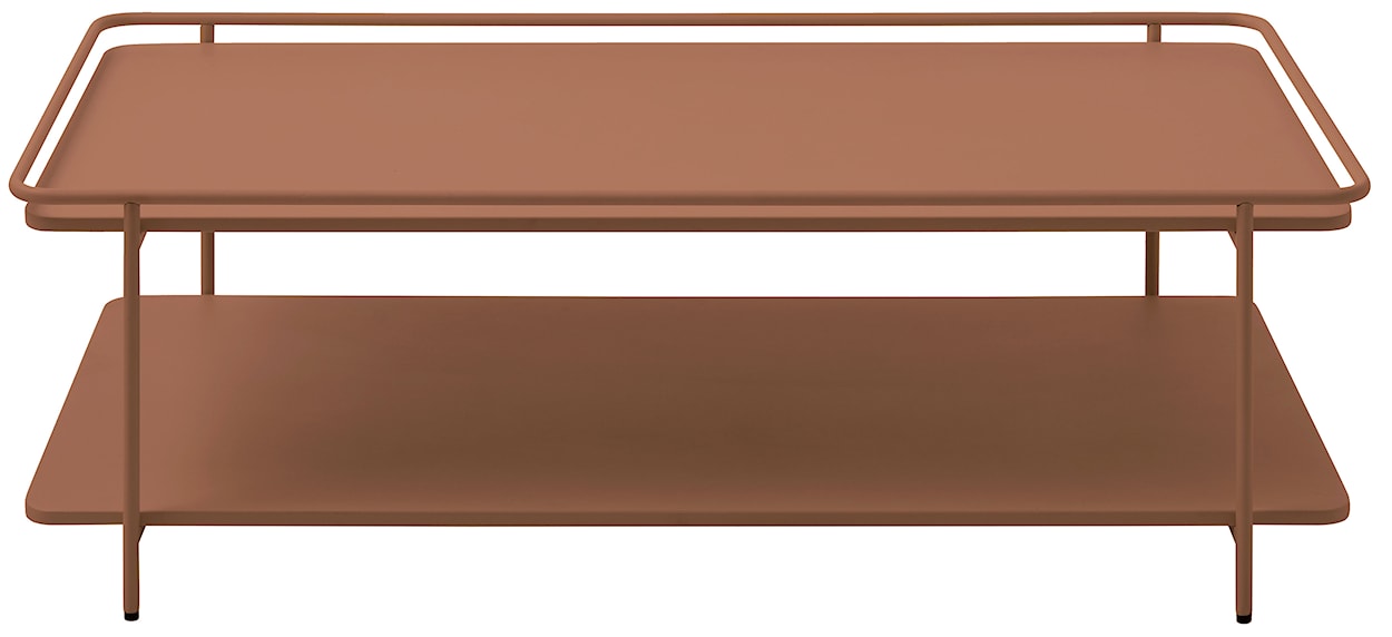 Stolik kawowy Yuba 55x110 cm z półką brązowy 
