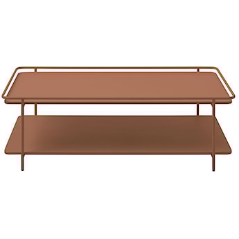 Stolik kawowy Yuba 55x110 cm z półką brązowy