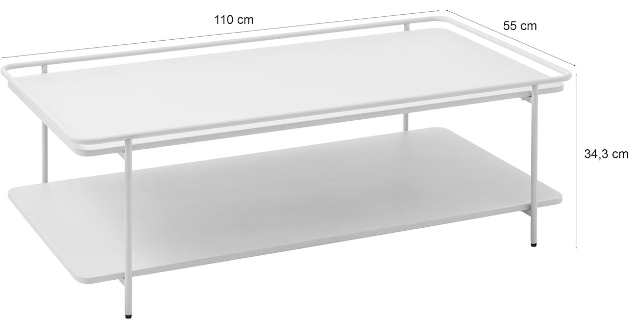 Stolik kawowy Yuba 55x110 cm z półką brązowy  - zdjęcie 2