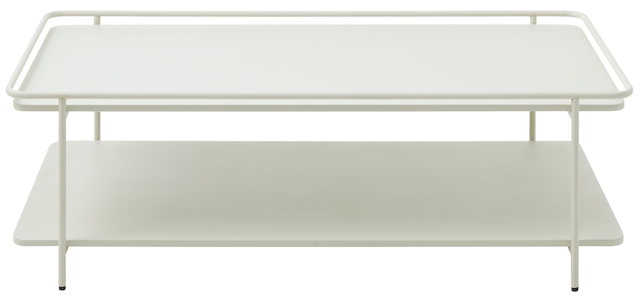 Stolik kawowy Yuba 55x110 cm z półką kremowy 