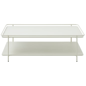 Stolik kawowy Yuba 55x110 cm z półką kremowy