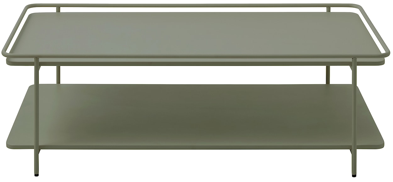 Stolik kawowy Yuba 55x110 cm z półką oliwkowy 
