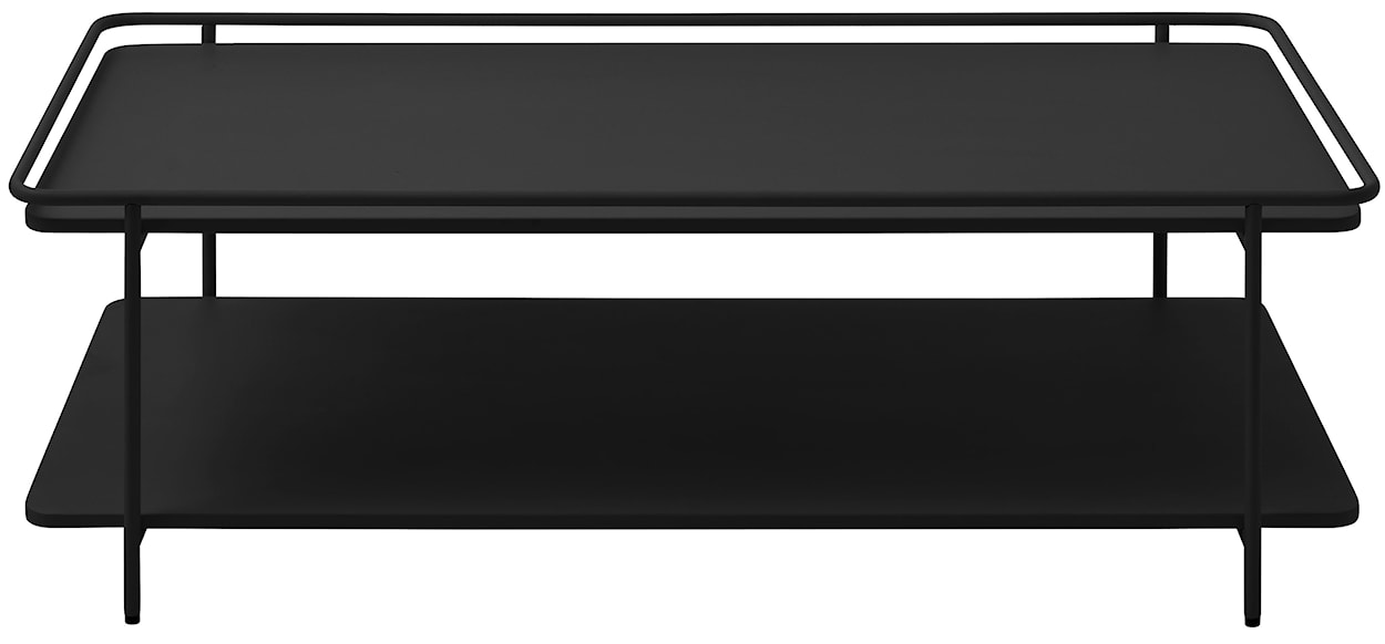 Stolik kawowy Yuba 55x110 cm z półką czarny 