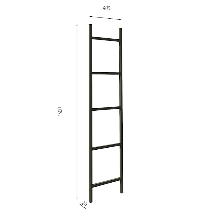 Wieszak na ręczniki Gierce w formie drabinki czarny 40x2x150 cm  - zdjęcie 5