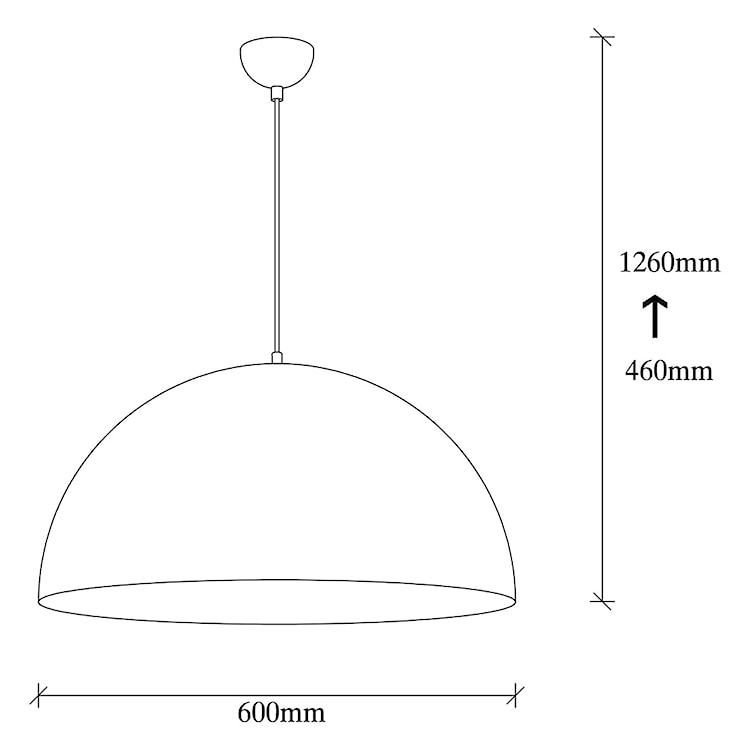 Lampa wisząca Theyro półokrągła średnica 60 cm czarna  - zdjęcie 6