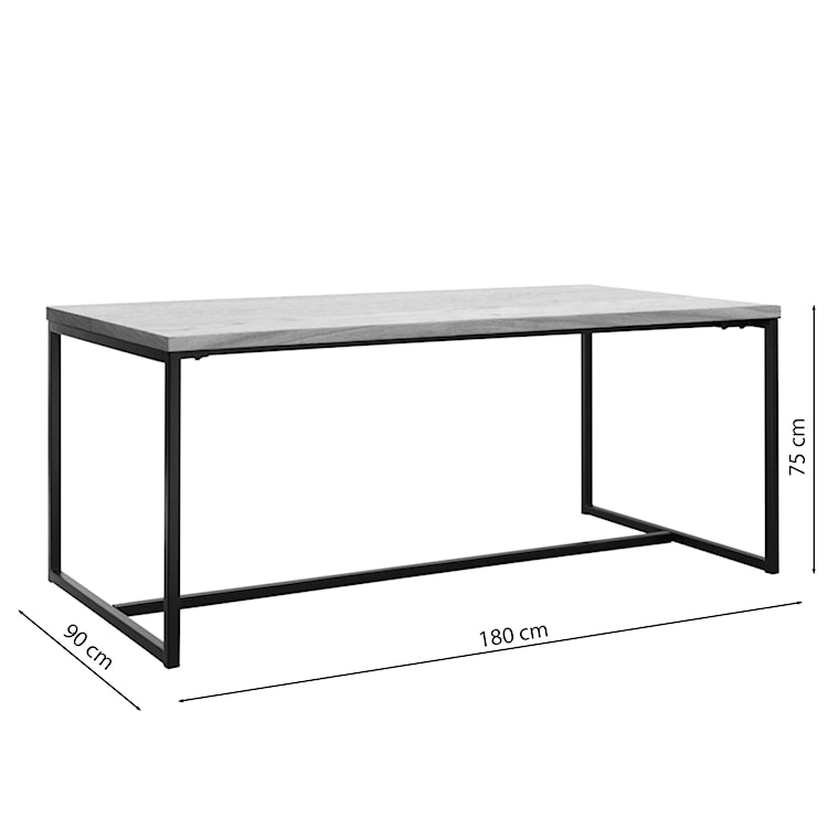 Stół do jadalni Prograle 180x90 cm dąb palony/czarny  - zdjęcie 2