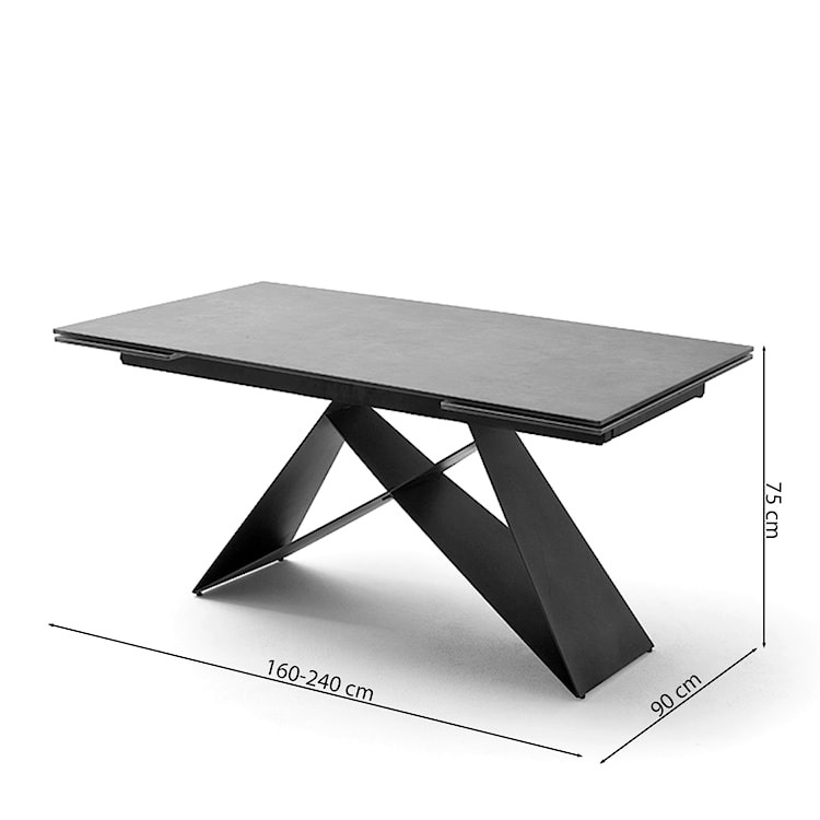 Stół do jadalni Hootion rozkładany 160x240x90 cm jasnoszary  - zdjęcie 6