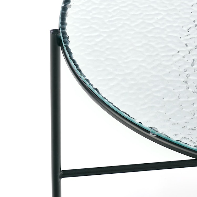 Stolik kawowy Derserly średnica 70 cm szklany blat  - zdjęcie 8