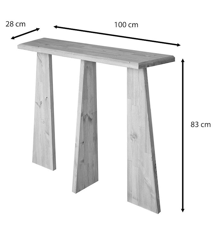 Konsola Miants 100x28 cm z litego drewna orzecha  - zdjęcie 8