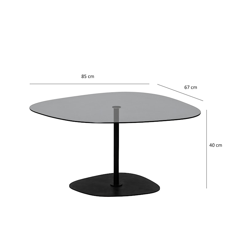 Stolik kawowy Pairrever 85x67 cm ciemnoszare szkło/ czarna podstawa  - zdjęcie 8