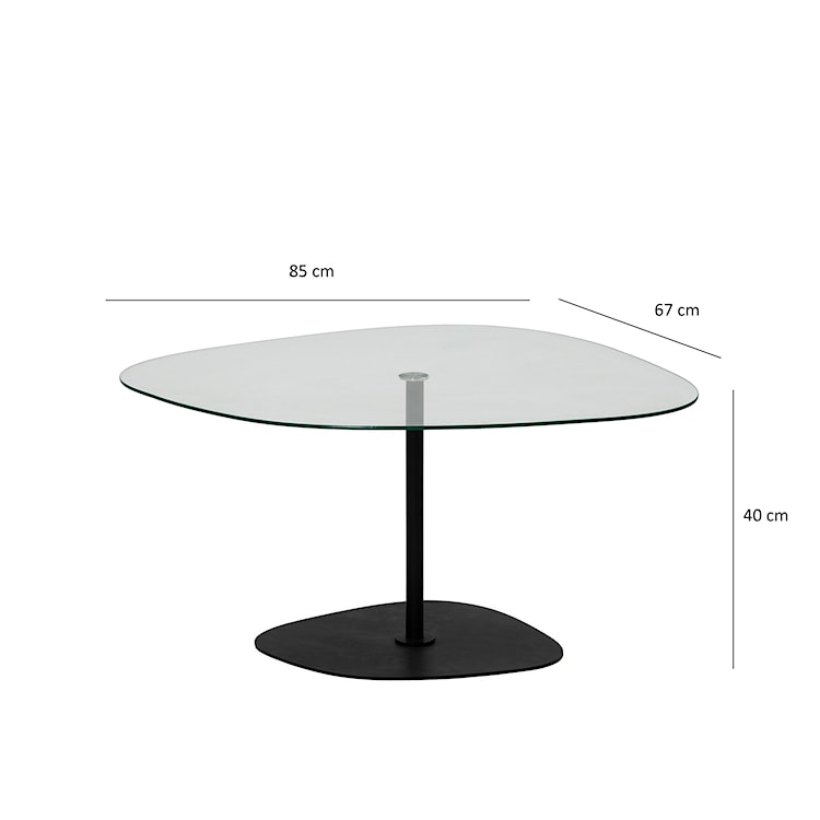 Stolik kawowy Pairrever 85x67 cm transparentne szkło/ czarna podstawa  - zdjęcie 10
