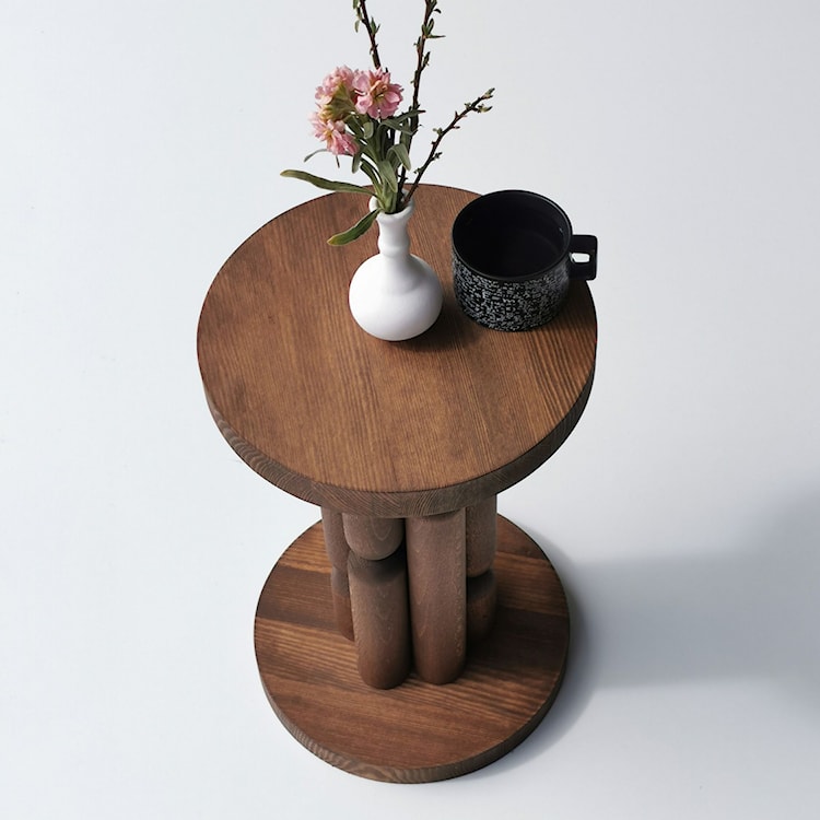 Stolik boczny Tisfem 27 cm drewno bukowe  - zdjęcie 7