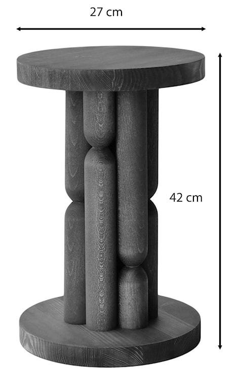 Stolik boczny Tisfem 27 cm drewno bukowe  - zdjęcie 9
