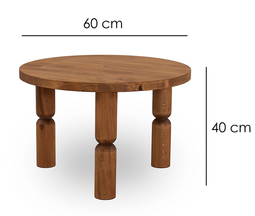 Stolik kawowy Chartiness 60 cm kasztan  - zdjęcie 7