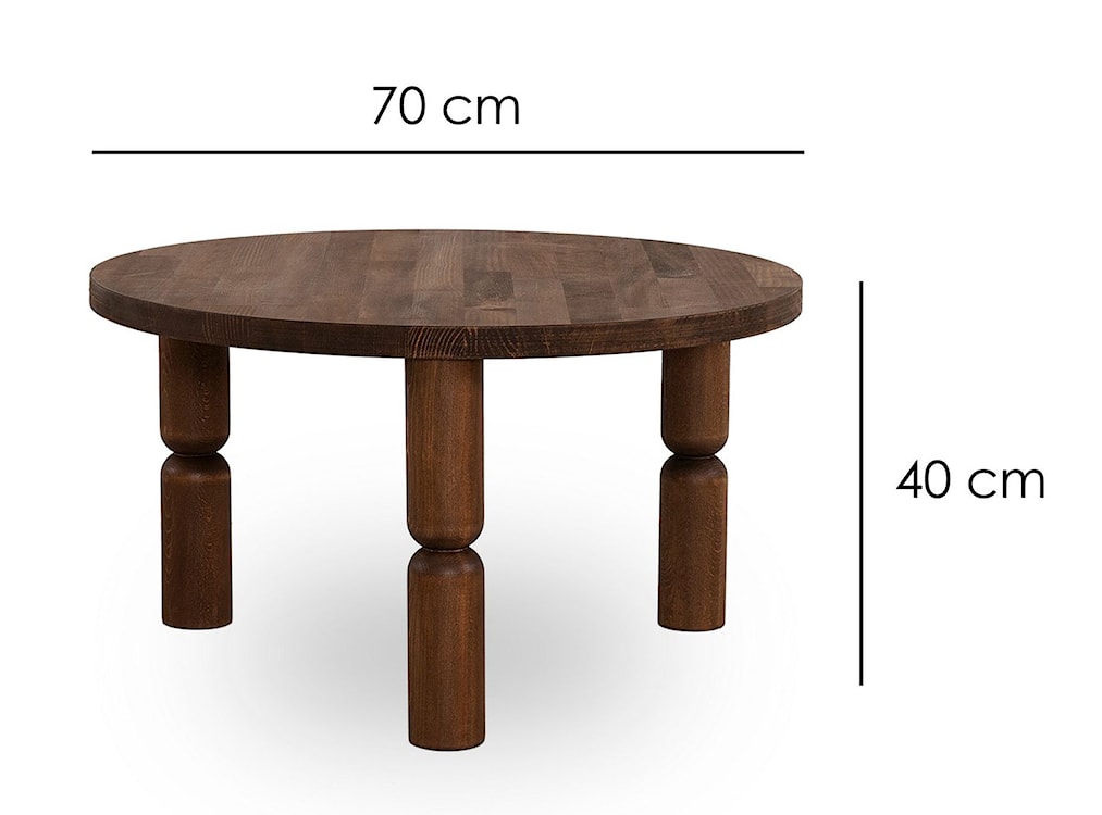 Stolik kawowy Chartiness 70 cm orzech  - zdjęcie 7