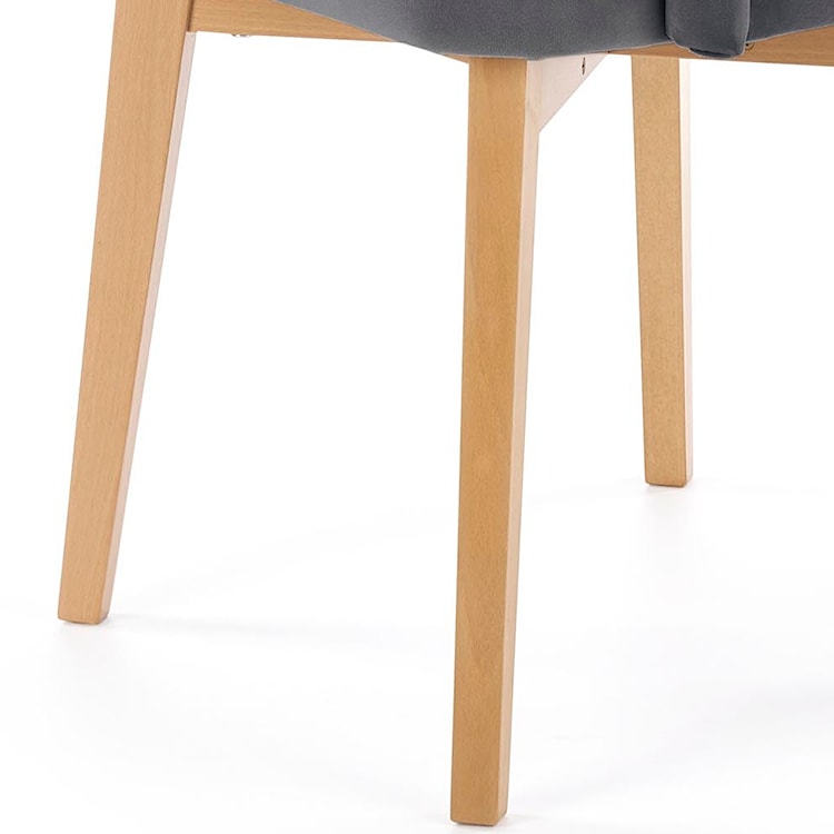 Krzesło tapicerowane Berlas ciemnoszary velvet - dąb miodowy  - zdjęcie 4