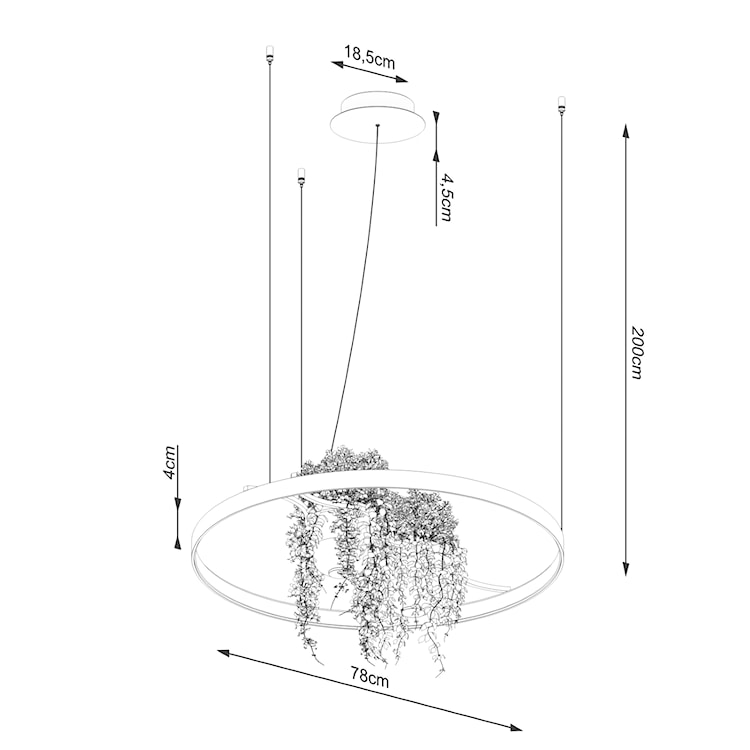 Żyrandol Rio Bio LED 78 cm czarny 4000K  - zdjęcie 13