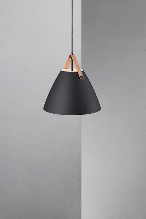 Lampa wisząca Strap średnica 36 cm czarny metalowy klosz  - zdjęcie 6