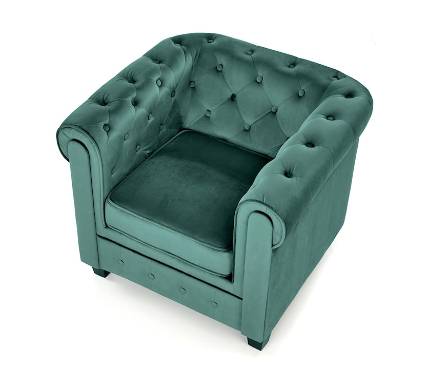 Fotel kubełkowy Visaus pikowany velvet zielony  - zdjęcie 7