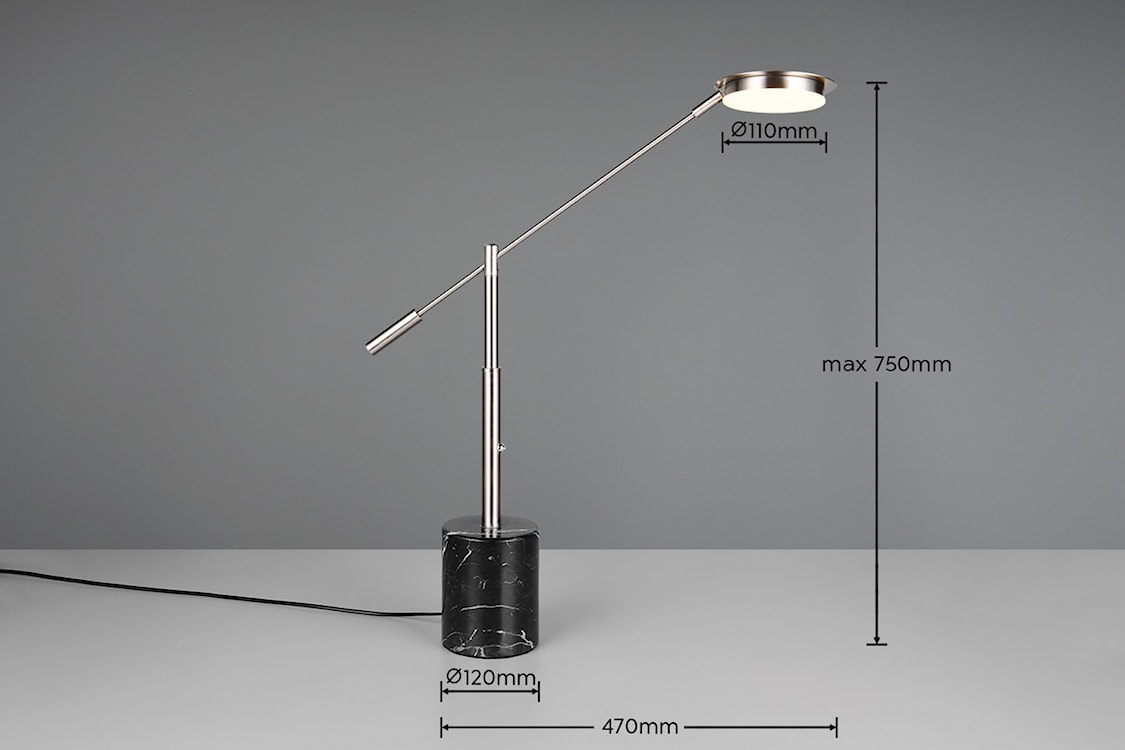 Lampa stołowa Fiore LED czarno-srebrna  - zdjęcie 2