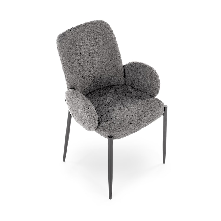 Krzesło tapicerowane Buxar popielate - boucle  - zdjęcie 4