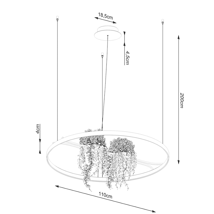 Żyrandol Rio Bio LED 110 cm czarny 4000K  - zdjęcie 13