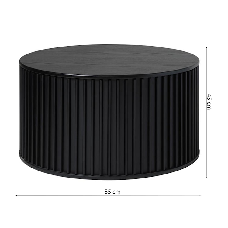 Stolik kawowy Ovitties okrągły 85 cm czarne lamele  - zdjęcie 13
