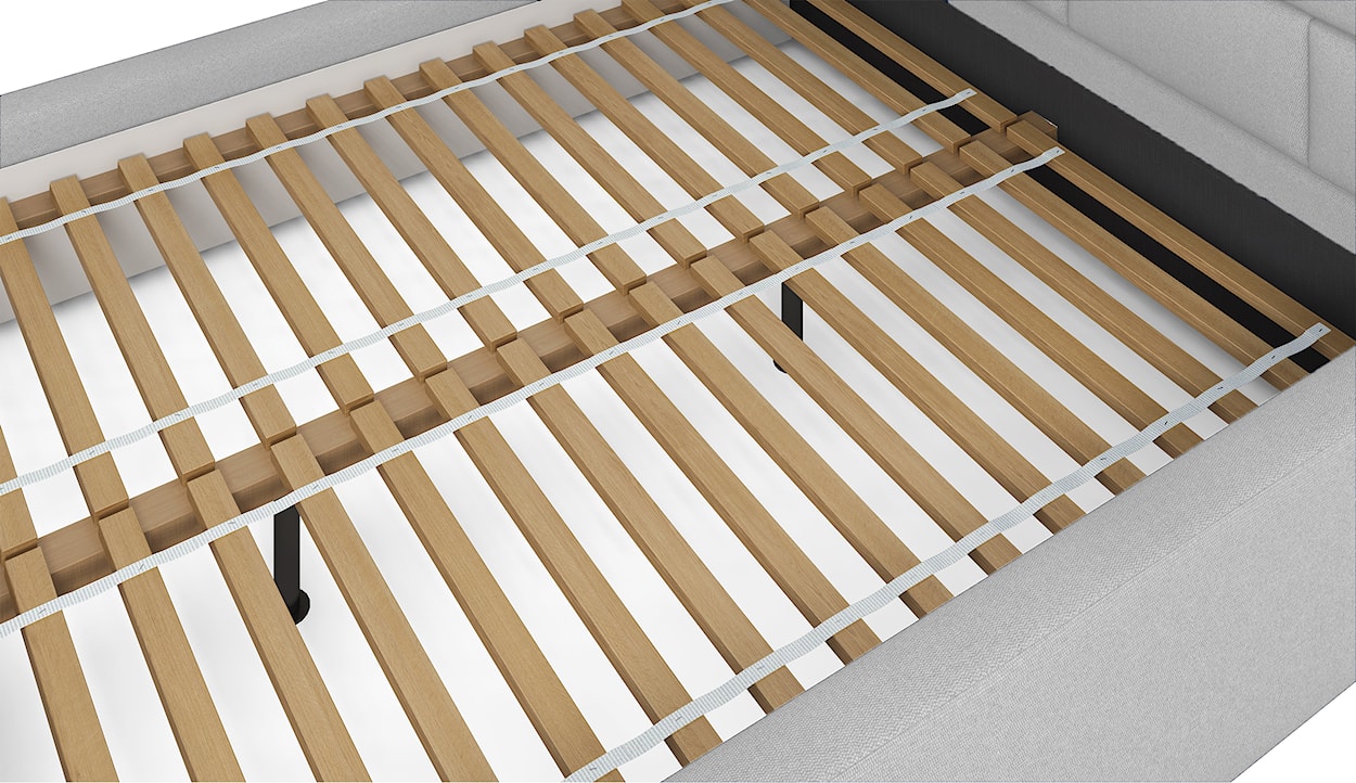 Łóżko tapicerowane 160x200 cm Rinus jasnoszare w tkaninie hydrofobowej  - zdjęcie 5