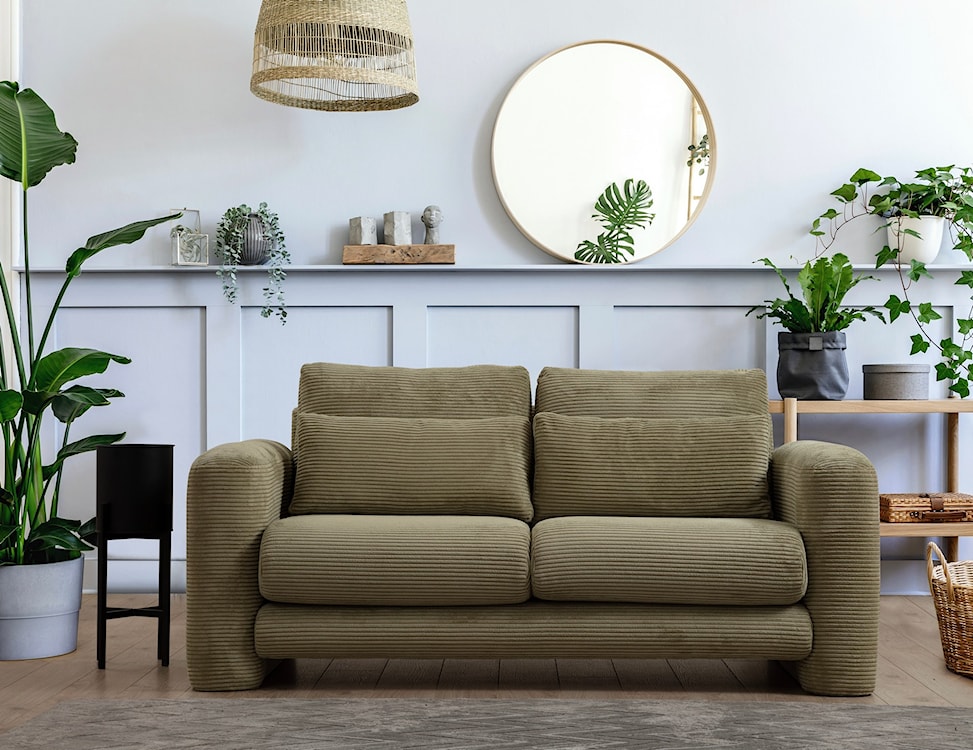 Sofa dwuosobowa Bellines sztruks zielona  - zdjęcie 2