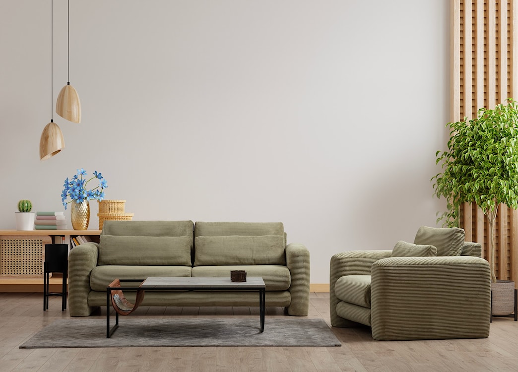 Sofa dwuosobowa Bellines sztruks zielona  - zdjęcie 3