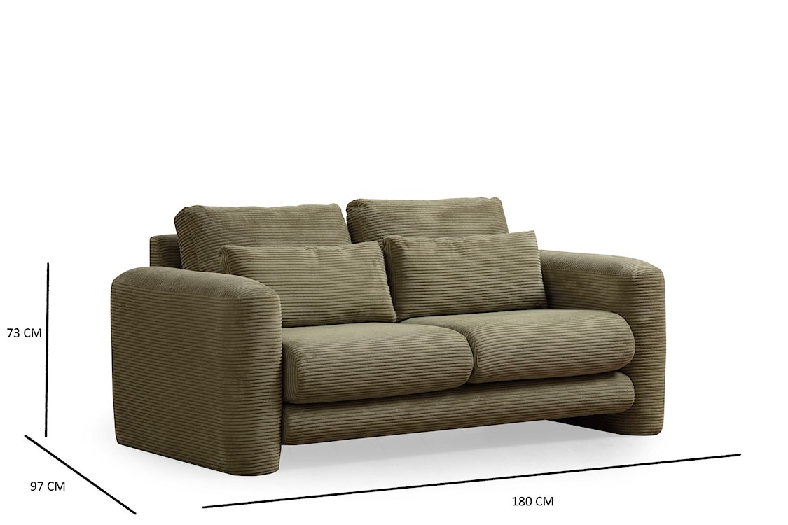 Sofa dwuosobowa Bellines sztruks zielona  - zdjęcie 6