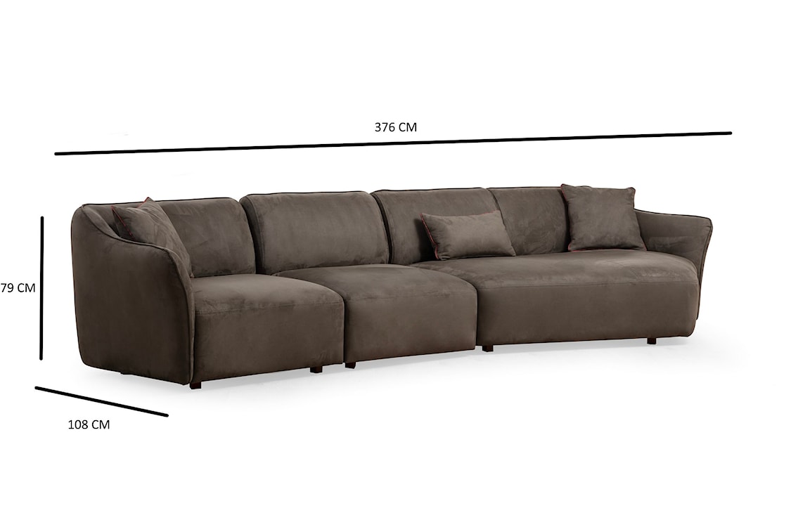 Sofa modułowa Reevad 376 cm  brązowy velvet  - zdjęcie 11