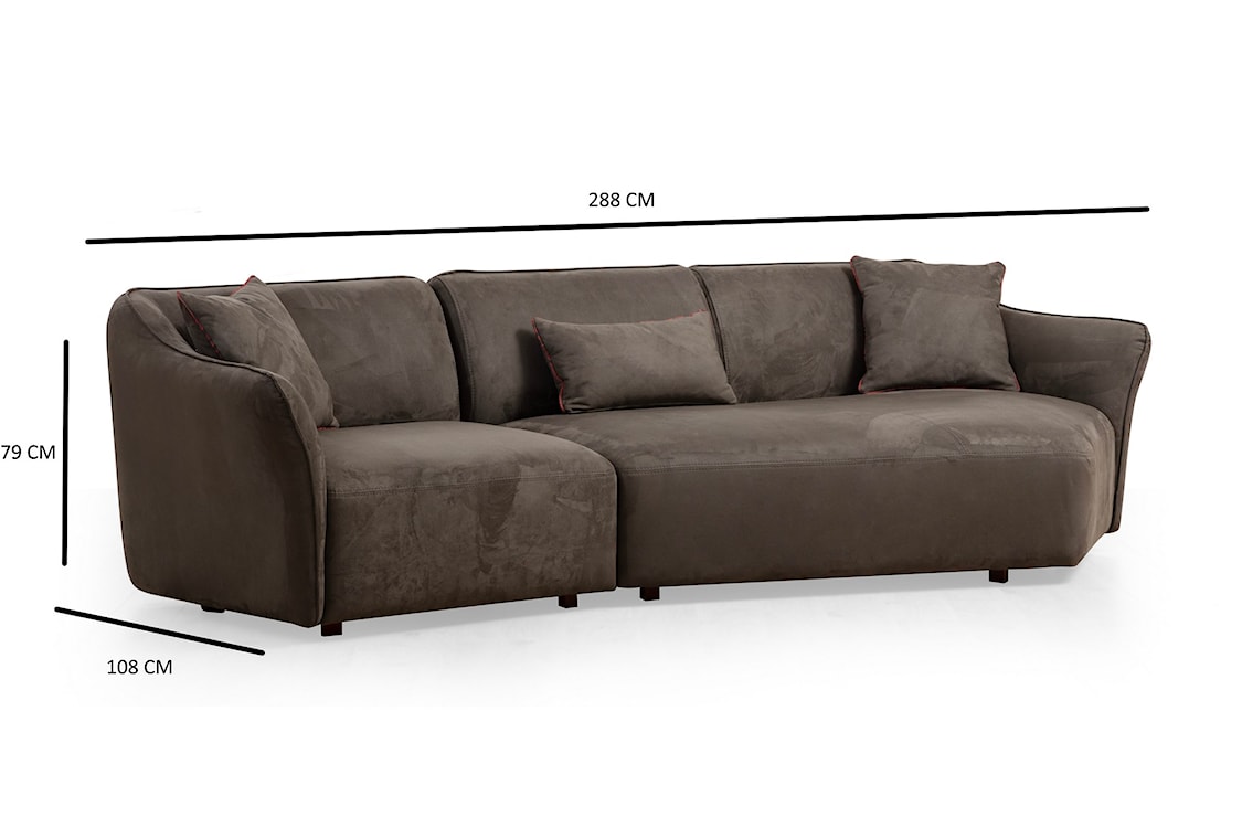 Sofa modułowa Reevad 288 cm brązowy velvet  - zdjęcie 9