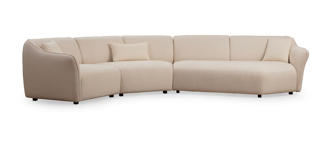 Sofa modułowa Reevad 360 cm w tkaninie boucle kremowa 