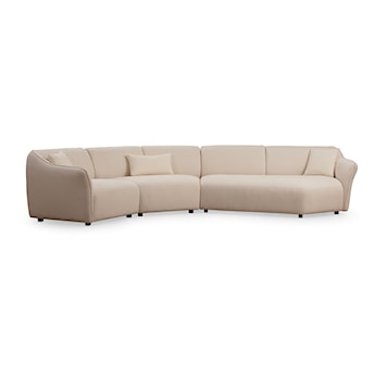 Sofa modułowa Reevad 360 cm w tkaninie boucle kremowa