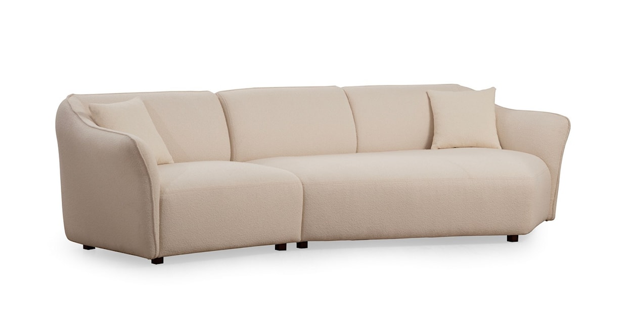 Sofa modułowa Reevad 288 cm w tkaninie boucle kremowa