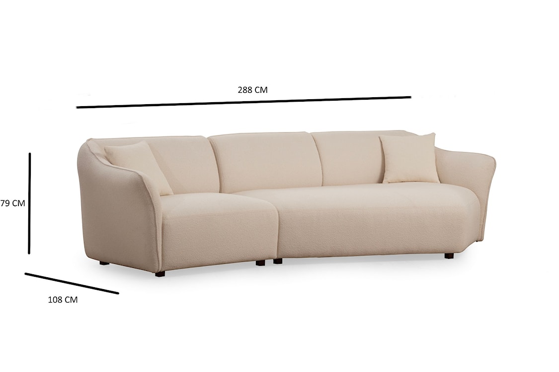 Sofa modułowa Reevad 288 cm w tkaninie boucle kremowa  - zdjęcie 10
