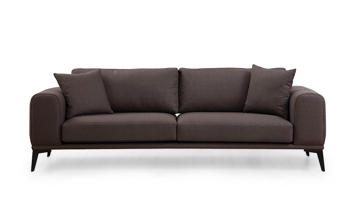 Sofa trzyosobowa Normity na metalowych nóżkach brązowa  - zdjęcie 4