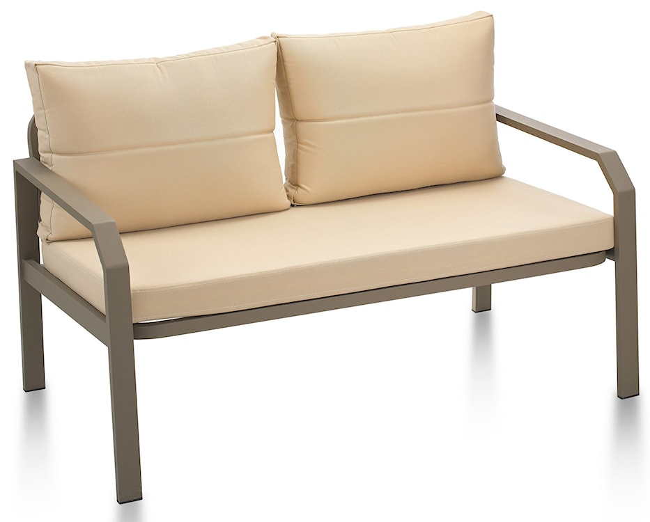 Zestaw ogrodowy Dillustic z sofą, dwoma fotelami i stolikiem aluminium beżowy  - zdjęcie 2