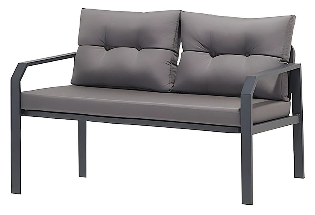 Zestaw ogrodowy Dillustic z sofą, dwoma fotelami i stolikiem aluminium grafitowy  - zdjęcie 2
