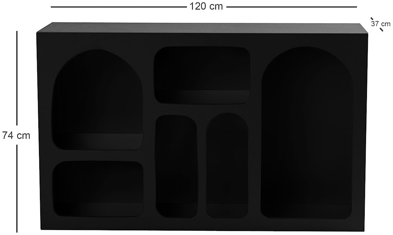 Regał szeroki Advilis 120 cm z pięcioma półkami czarny  - zdjęcie 6