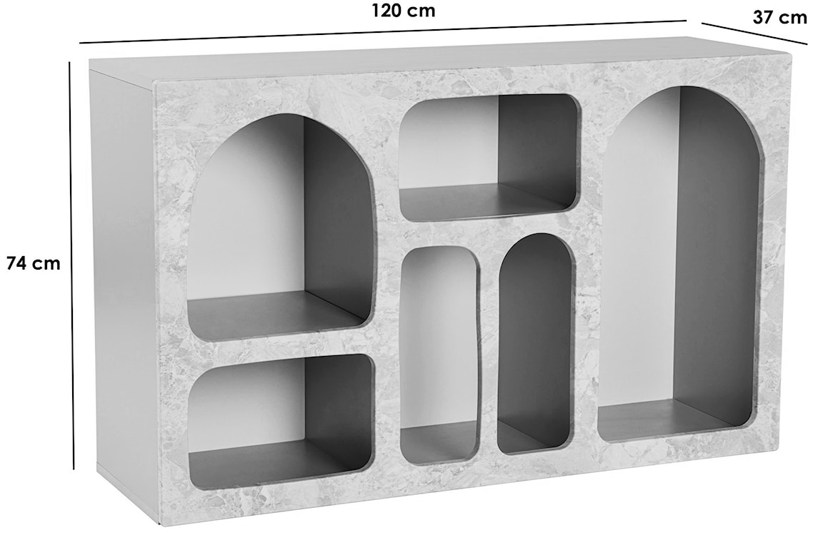 Regał szeroki Advilis 120 cm z pięcioma półkami trawertyn  - zdjęcie 7