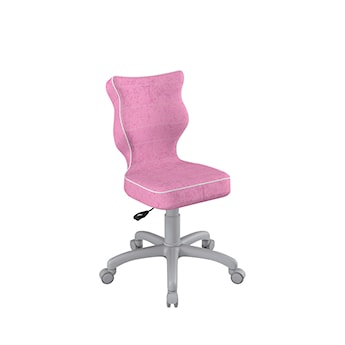 Krzesło biurowe młodzieżowe Petit różowe na szarej podstawie rozmiar 4